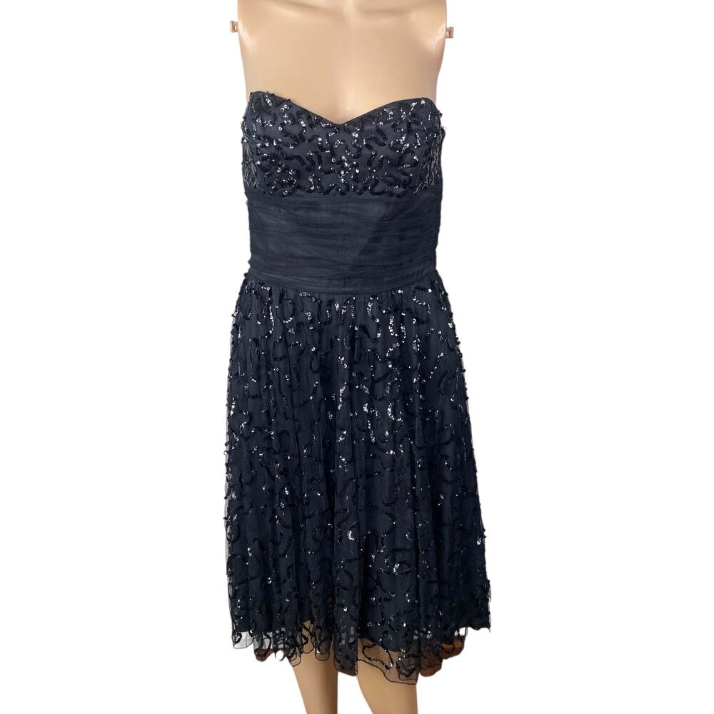 Betsey Johnson Vintage Y2K Sequin Mesh Corset Dress Black Whimsigoth Size 8